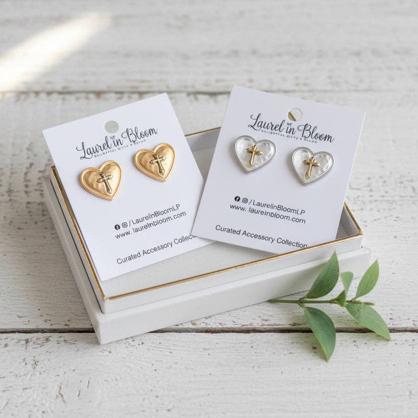 No Greater Love Cross Earrings