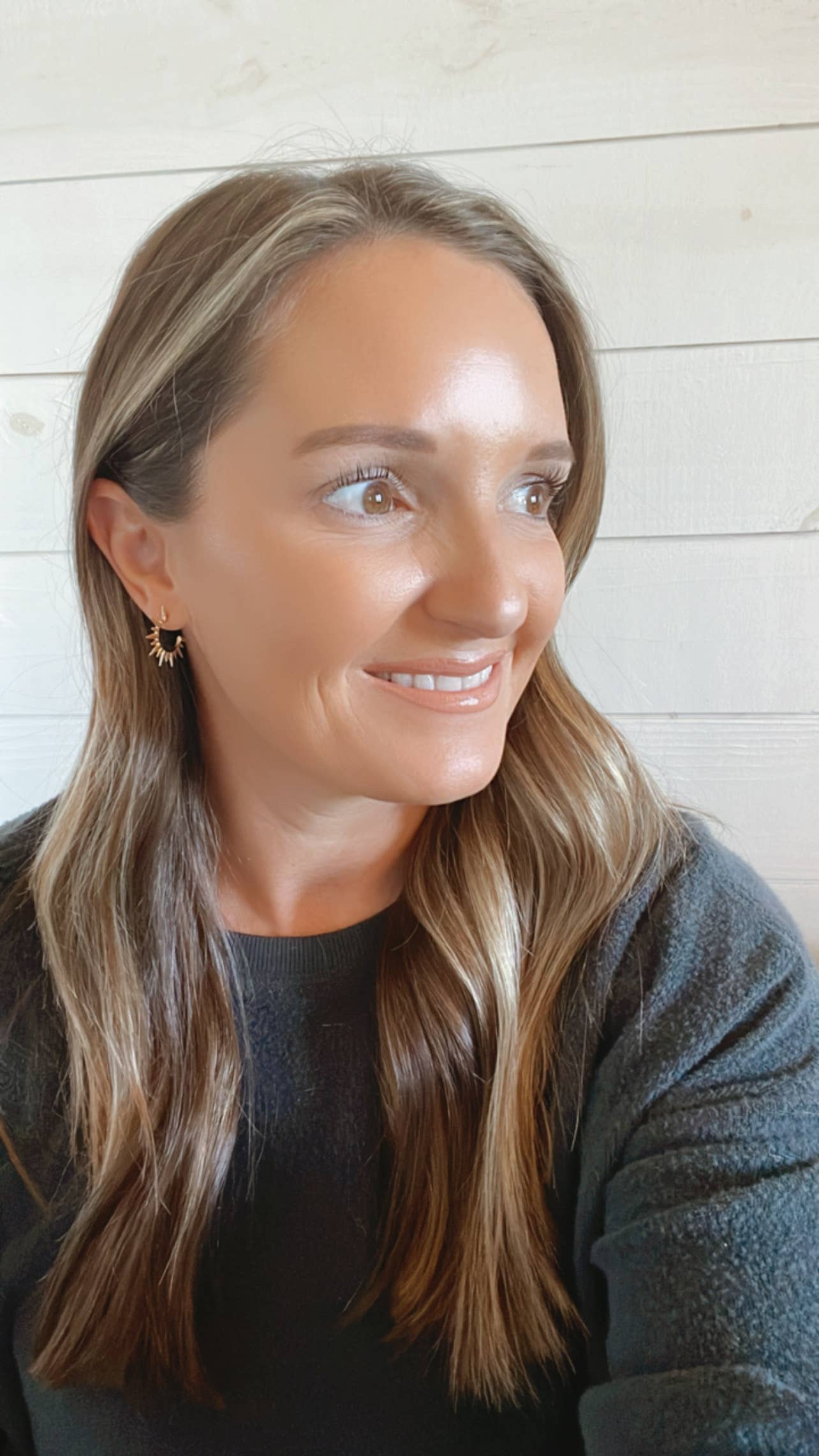 Mikel 18k gold stud earrings-non tarnish-hypoallergenic