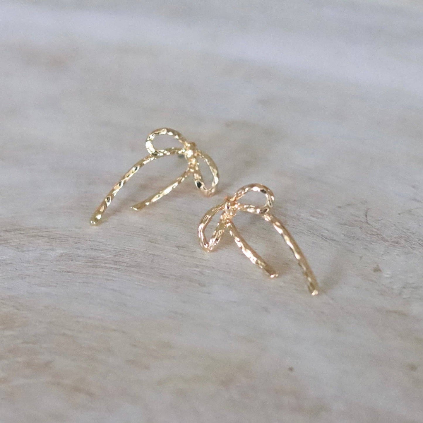 Textured Ribbon Drop Earrings | Bow Earrings