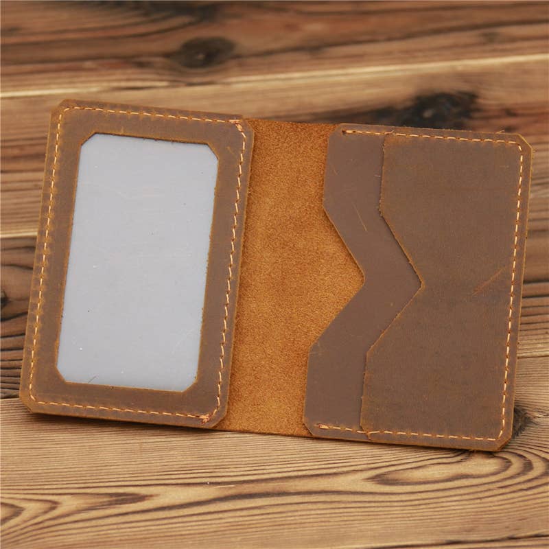 Genuine Leather Wallet, Handmade Wallet with ID Window
