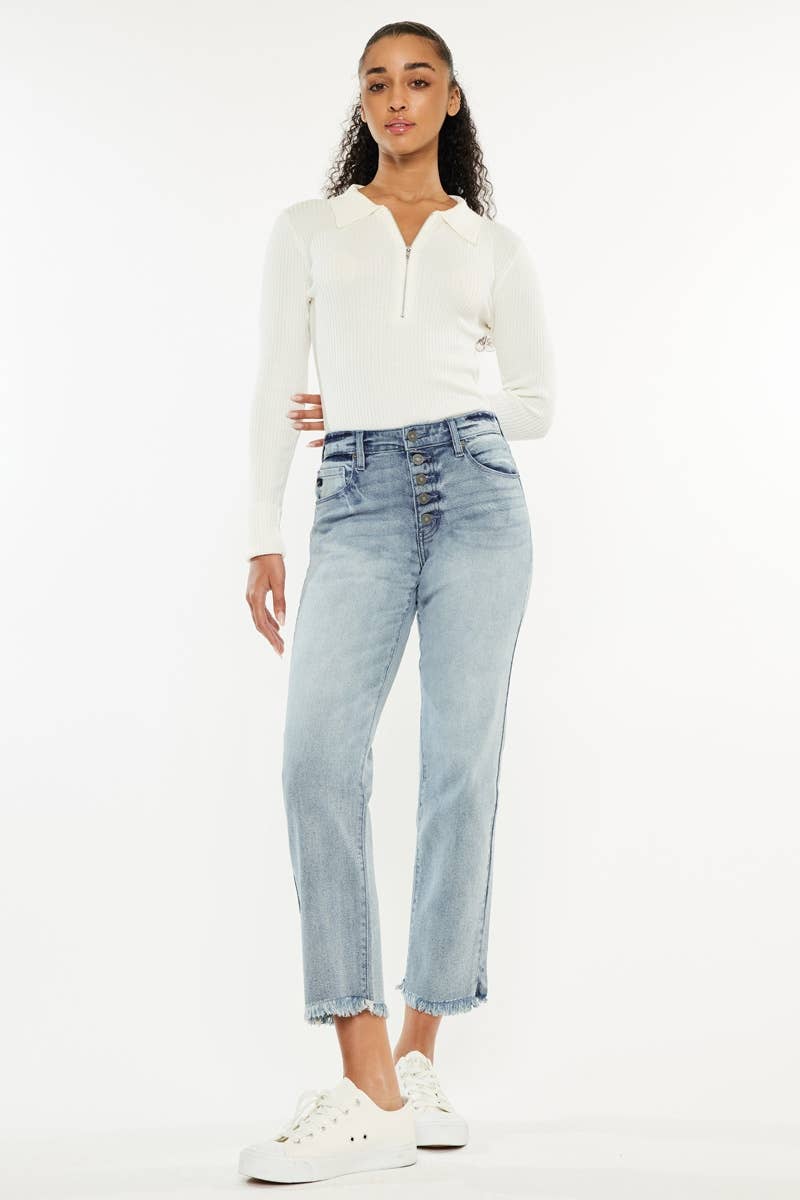 OPEN PACK HIGH RISE STRAIGHT FIT JEANS-KC20011L
