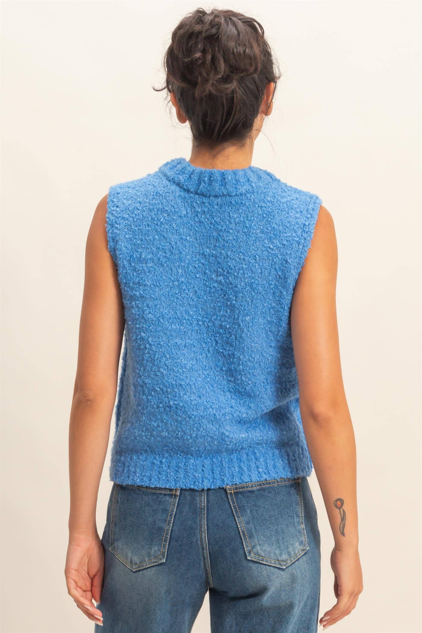 Crew Neck Sleeveless Sweater