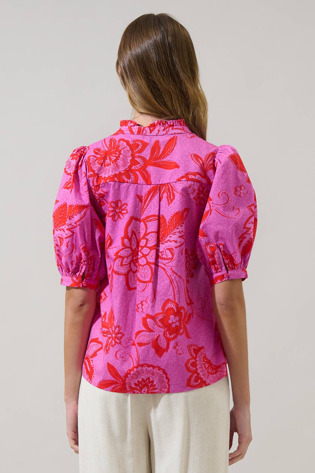 Weirly Floral Terri Puff Sleeve Top