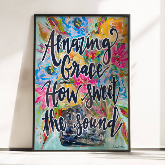 Scripture Art Print, Christian Art, Dopamine Decor, Trendy Colorful Wall Poster, Maximalist Home