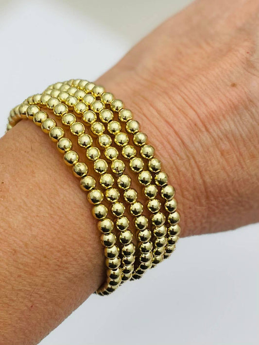 CHIC - 5-strand Gold Ball Bracelet (gold) BR131
