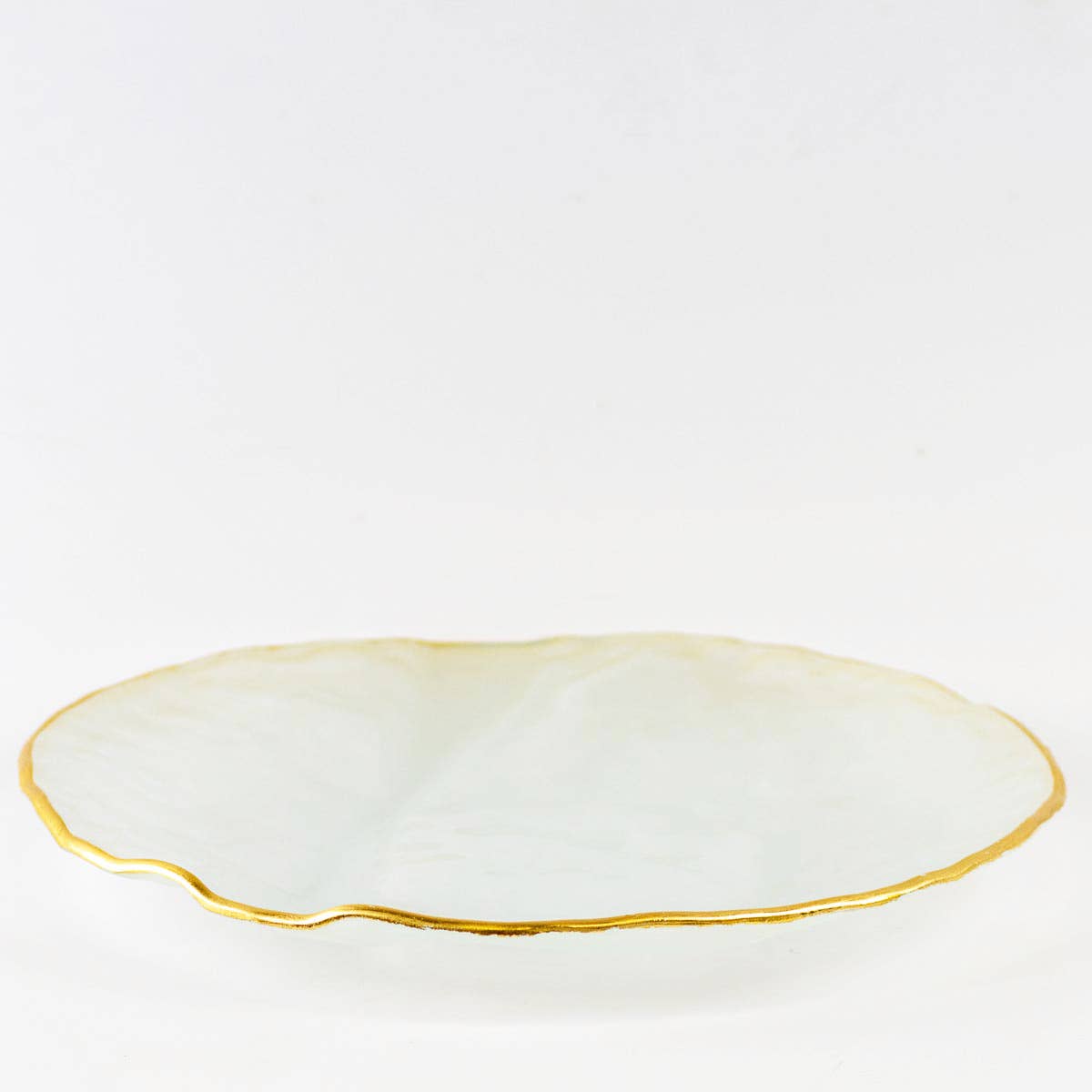 Preston Ripple Serving Plate   Frosted/Gold   13.25x13.25