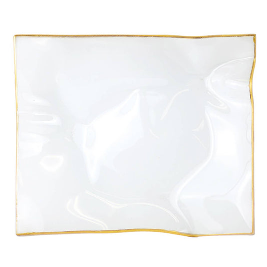Parkland Ripple Serving Platter   Frosted/Gold   11.5x9.5