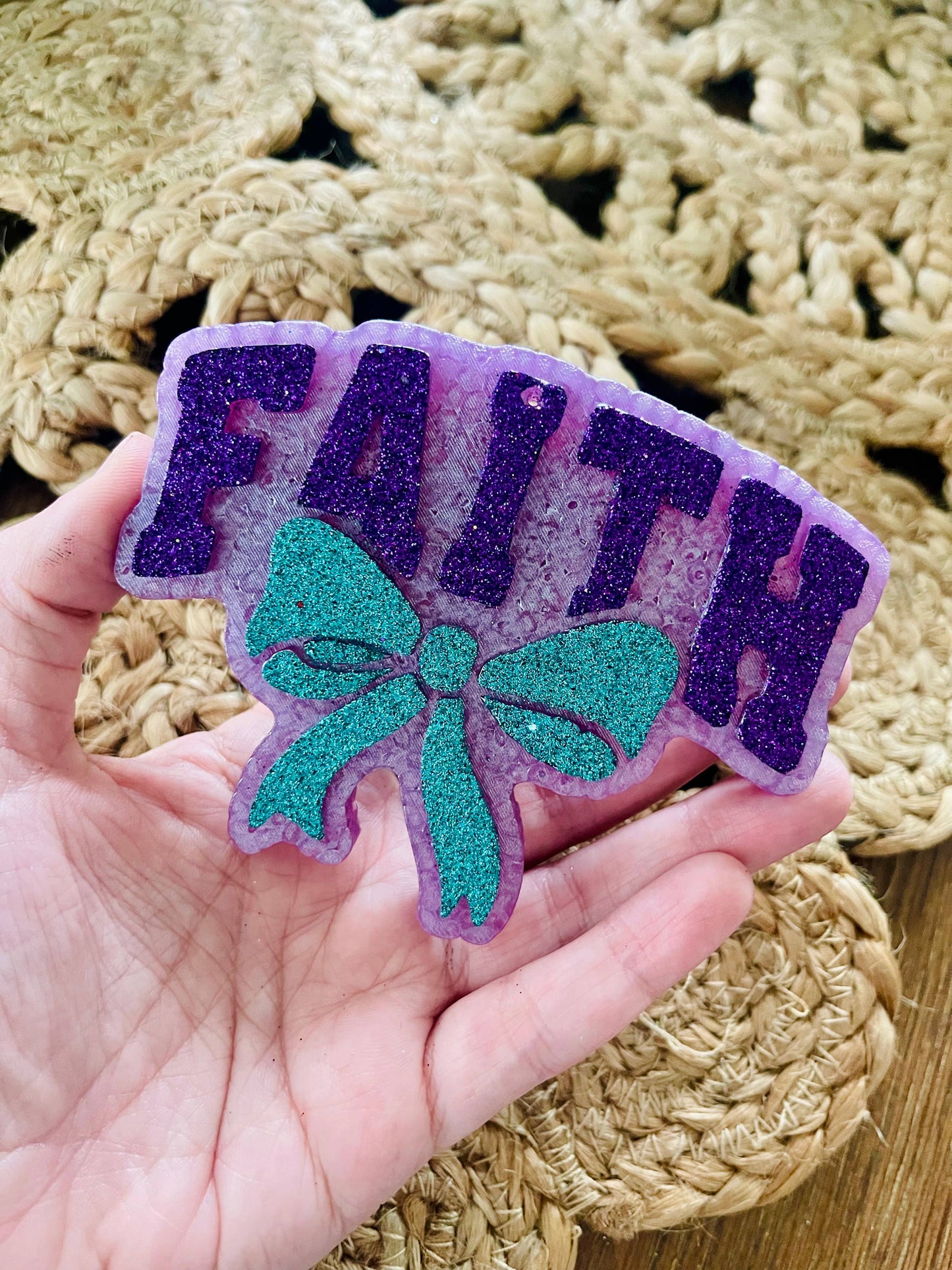 Faith with Bow Car Freshie 