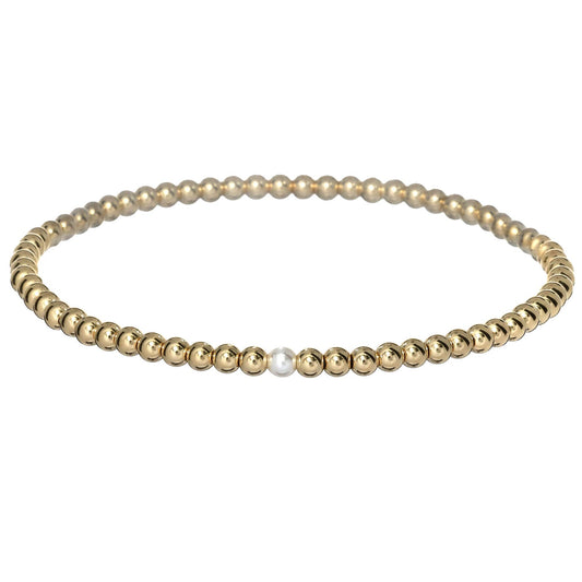 CAROLINA | Stretchy Anti-Tarnish Gold Filled & Pearls Bracelet