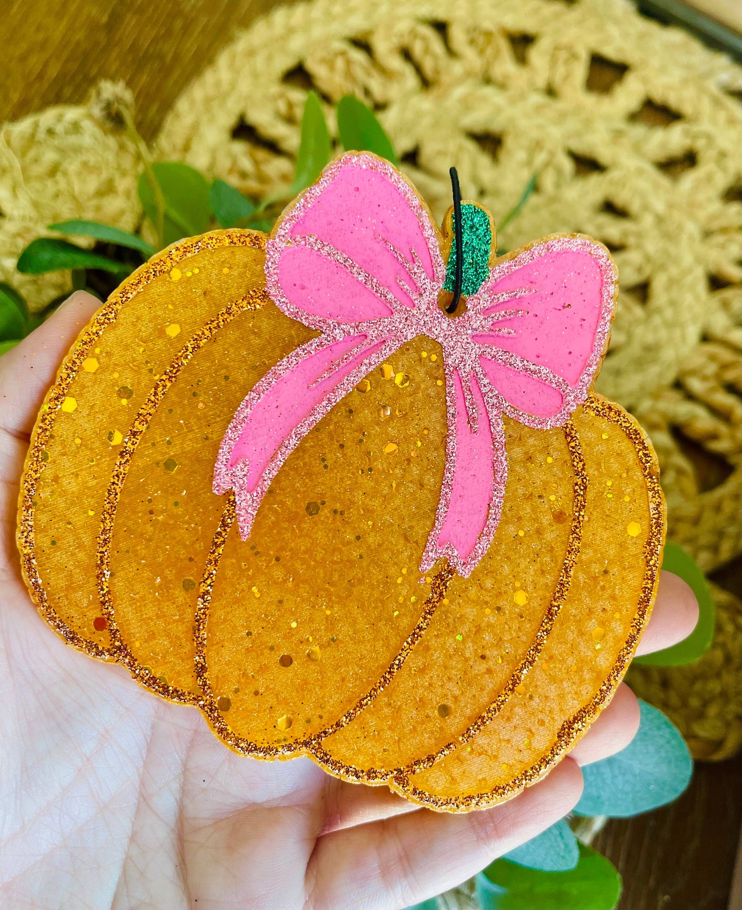 Bow Pumpkin Car Freshie 