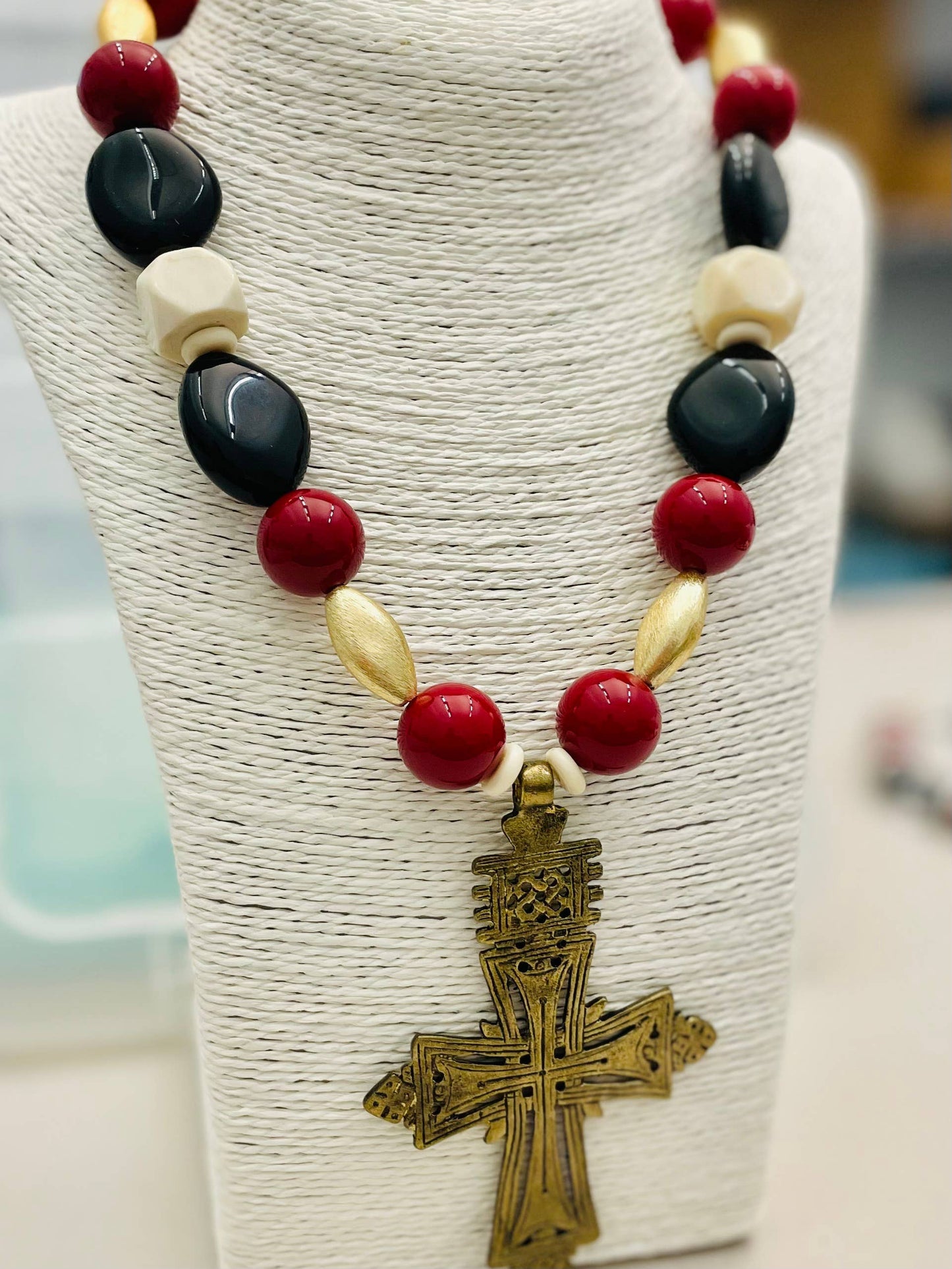 FALL - Colorful Necklace (blk/burgundy/gold) (multi-9)