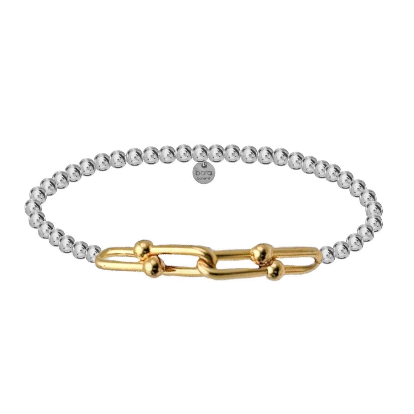 4x HARDWARE | LG Chain Charm Gold Filled Ball Beads Bracelet