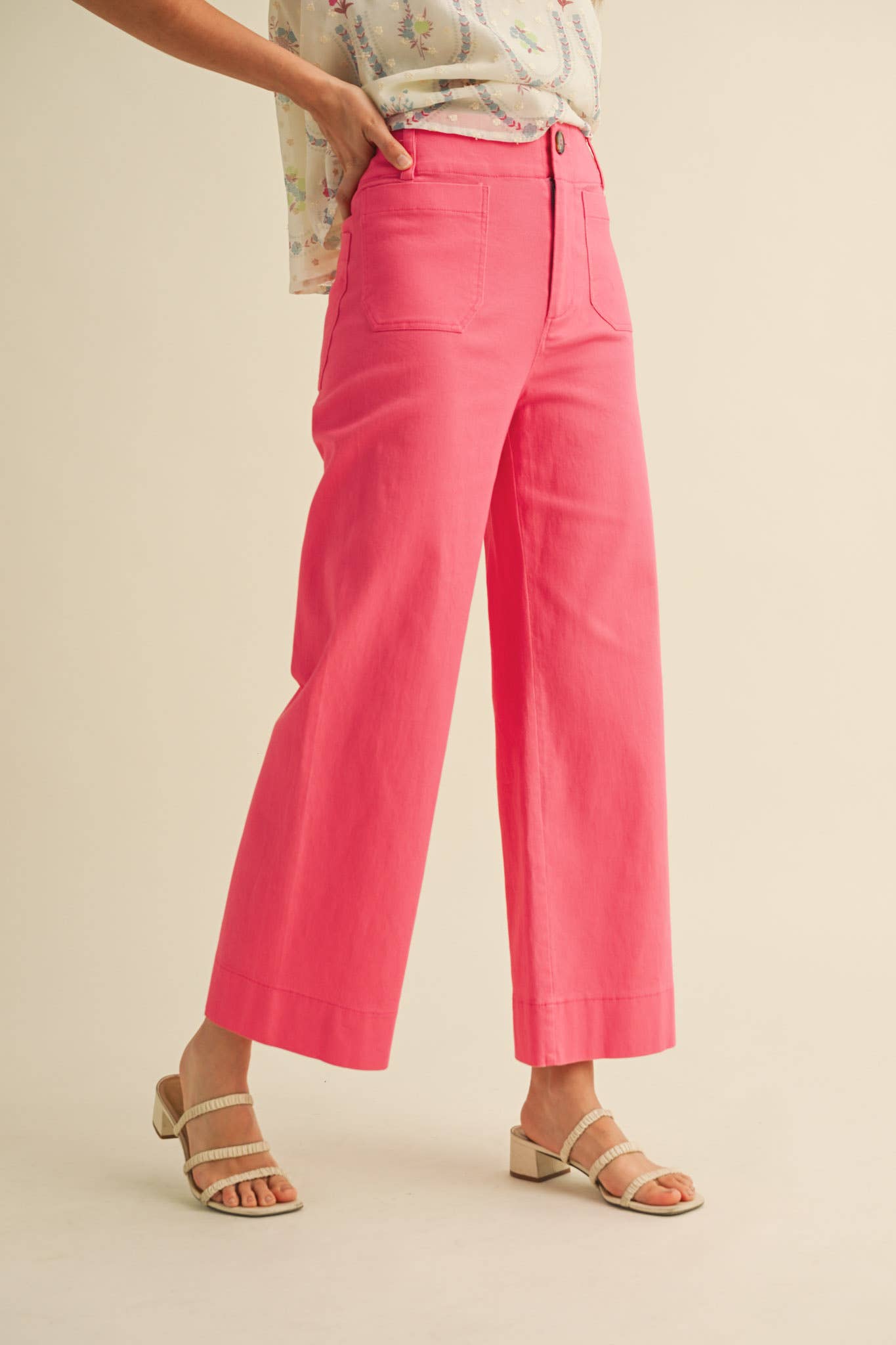 HIGH WAIST CROPPED WIDE LEG PANTS MP3303
