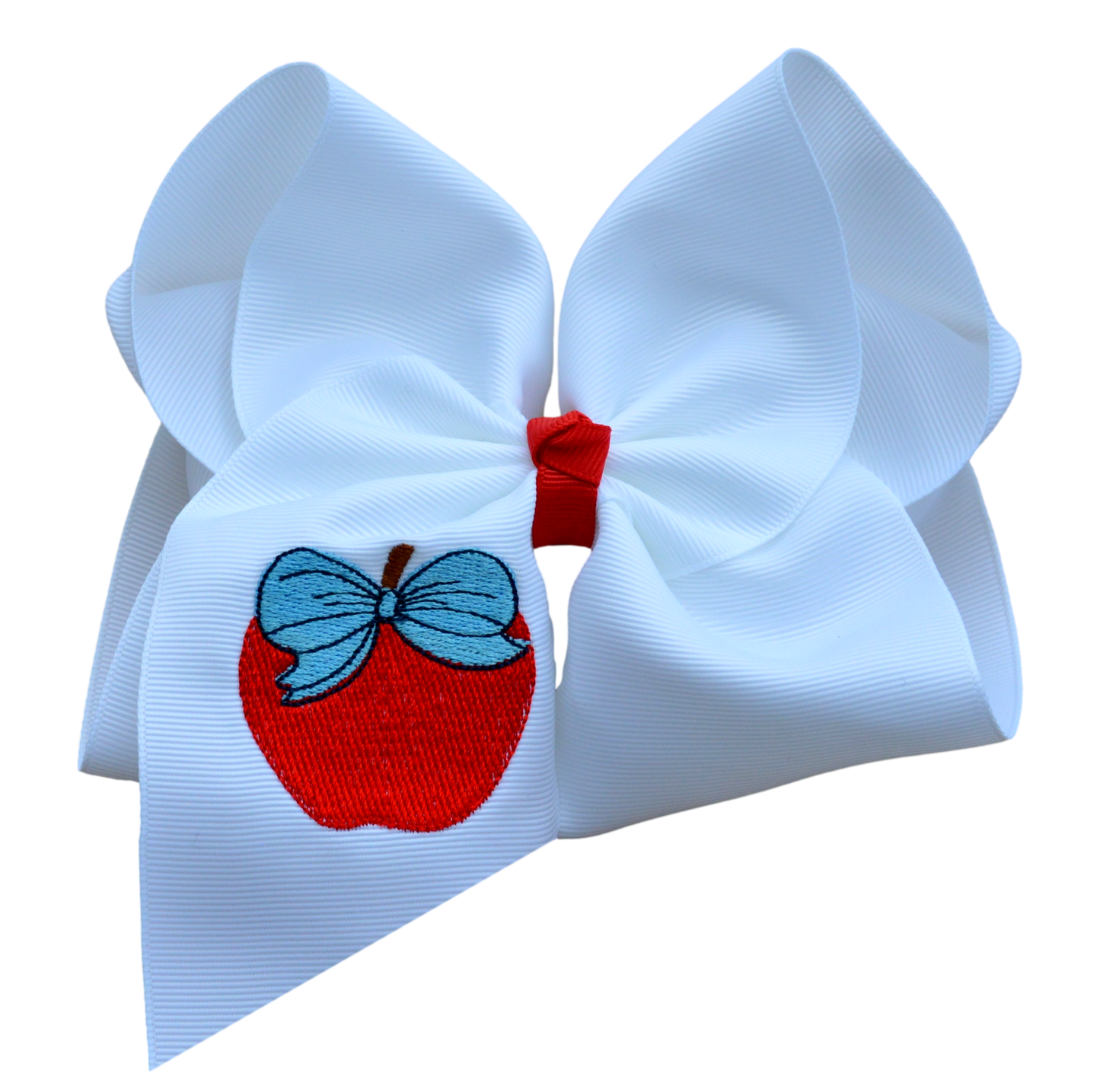 Apple of my Eye Embroidered Bow