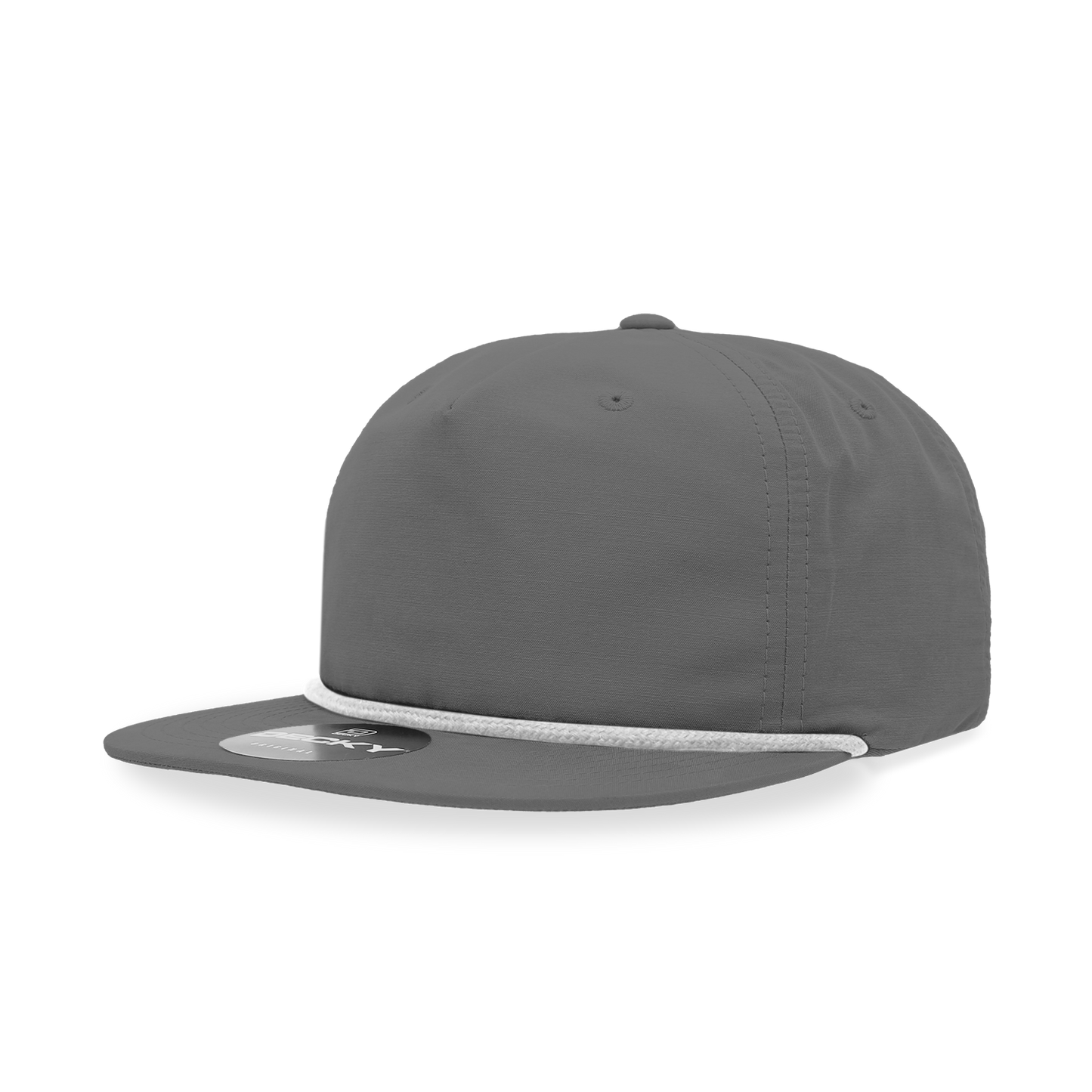 Decky 6032 Classic Rope Cap, 5 Panel Flat Bill Hat, Snapback