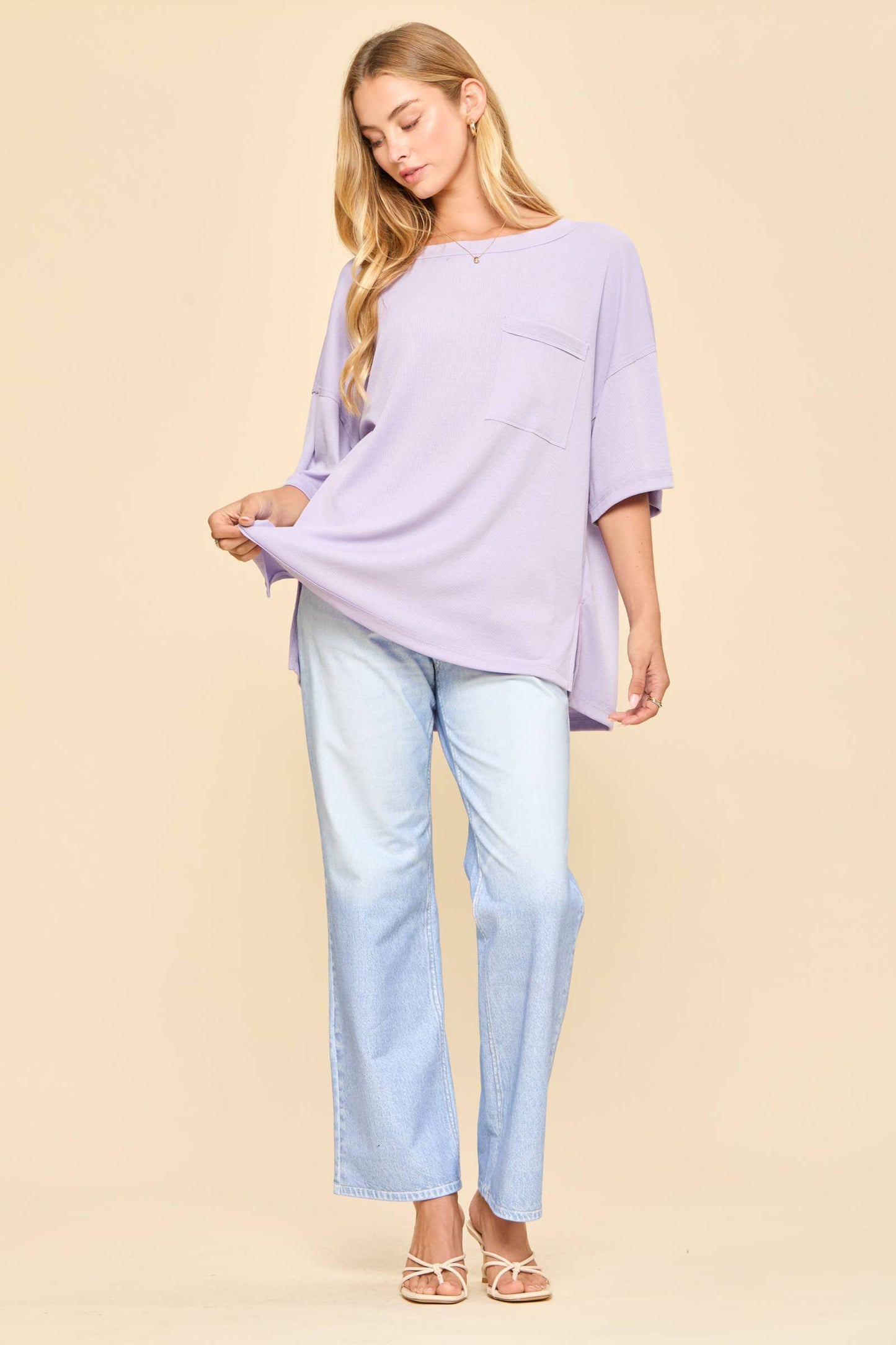 Baby Ribbed Boyfriend Knit Top