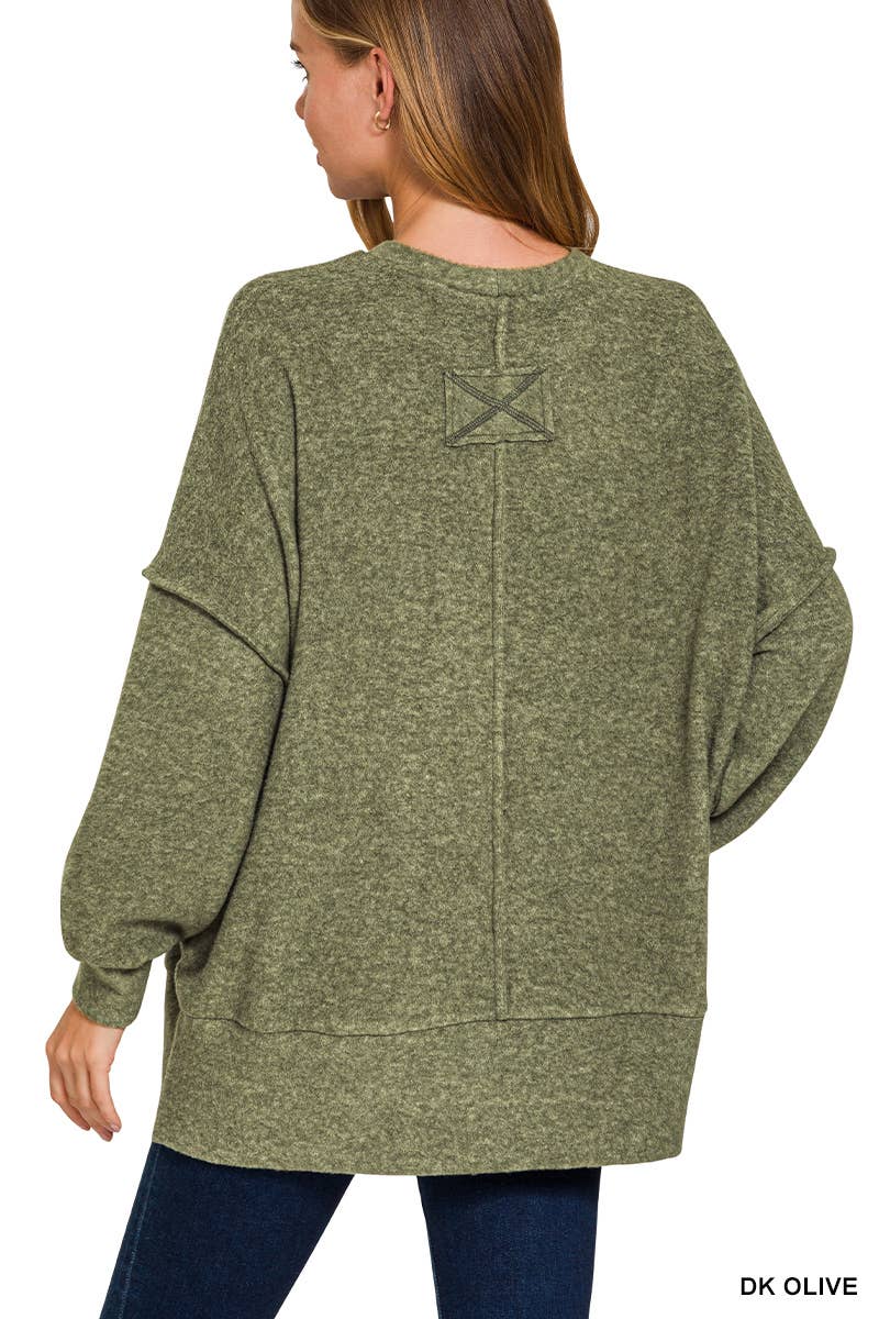 Brushed Melange Hacci Oversized Sweater