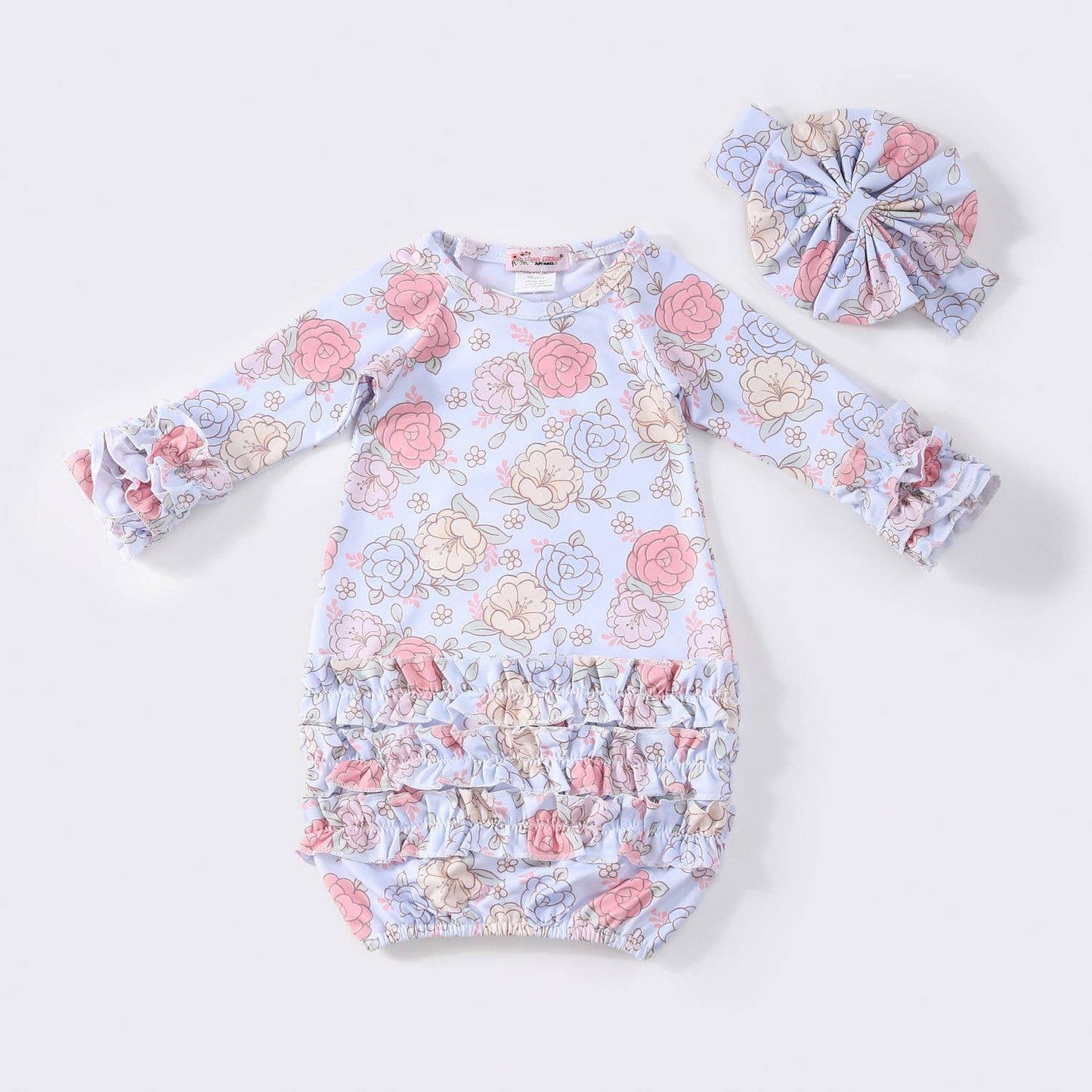 Pastel Petals Baby Gown
