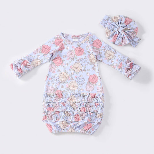 Pastel Petals Baby Gown