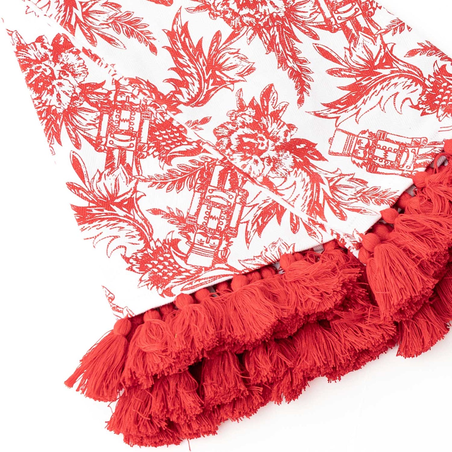 Nutcracker Toile Tassel Kitchen Towel Set