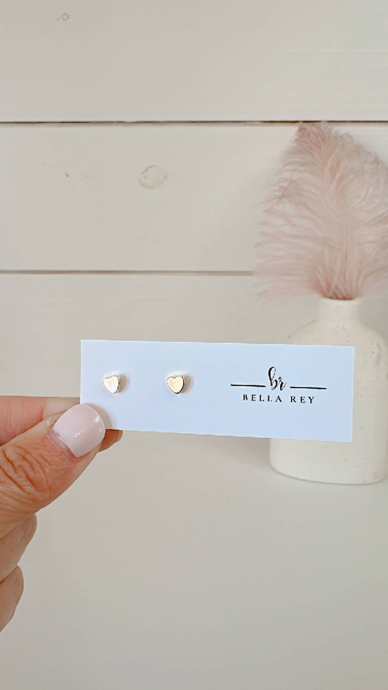 The Corley 18k gold plated heart stud earrings