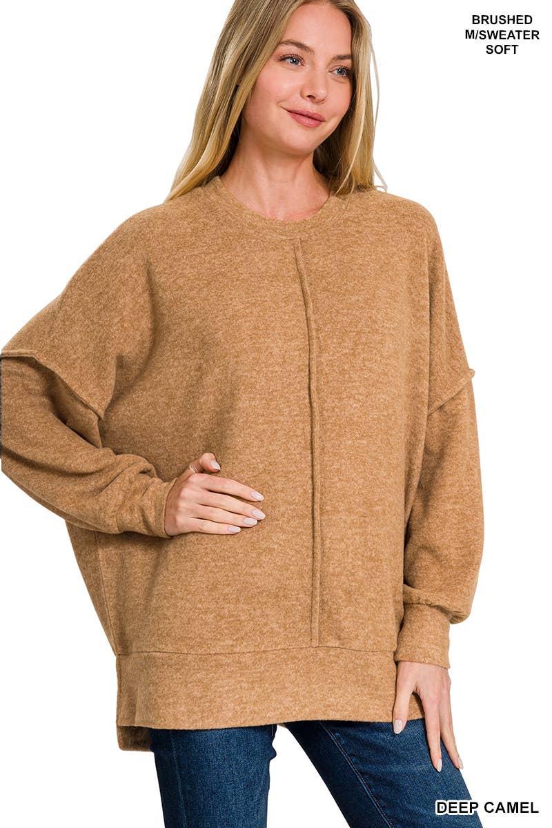Brushed Melange Hacci Oversized Sweater
