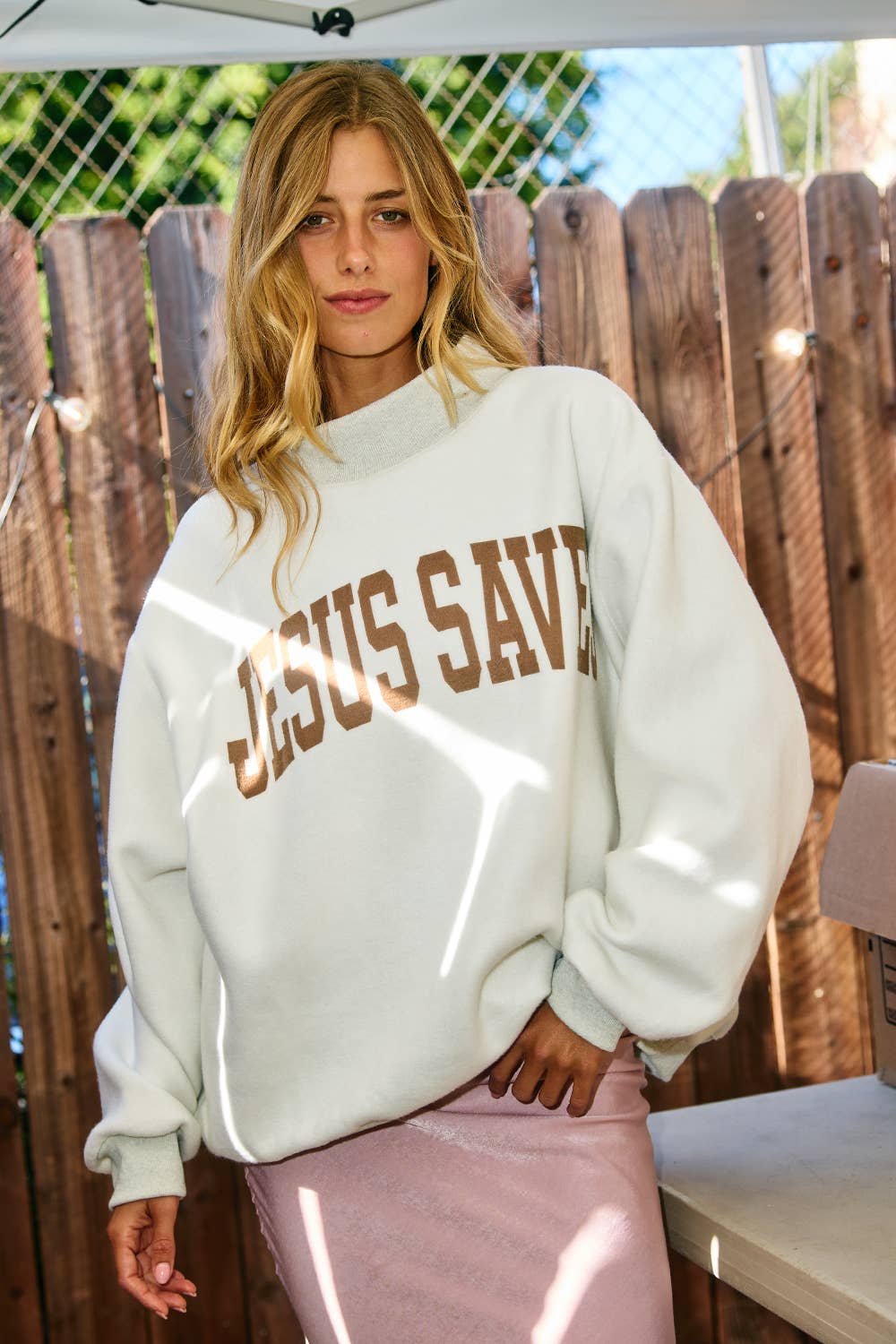 IT2594-CROSS 'CROSS &JESUS SAVES' Reversible Sweatshirt