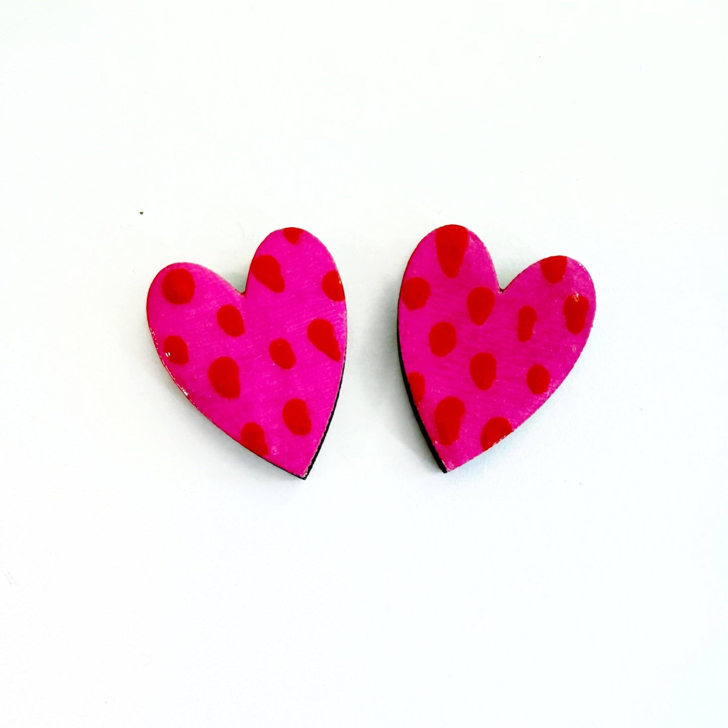 Pink and Red Heart Small Stud Earring - Valentine's Day