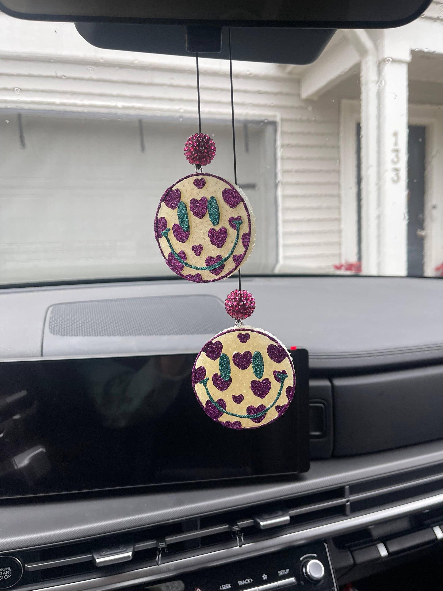 Heart Face Dangle Car Freshie 