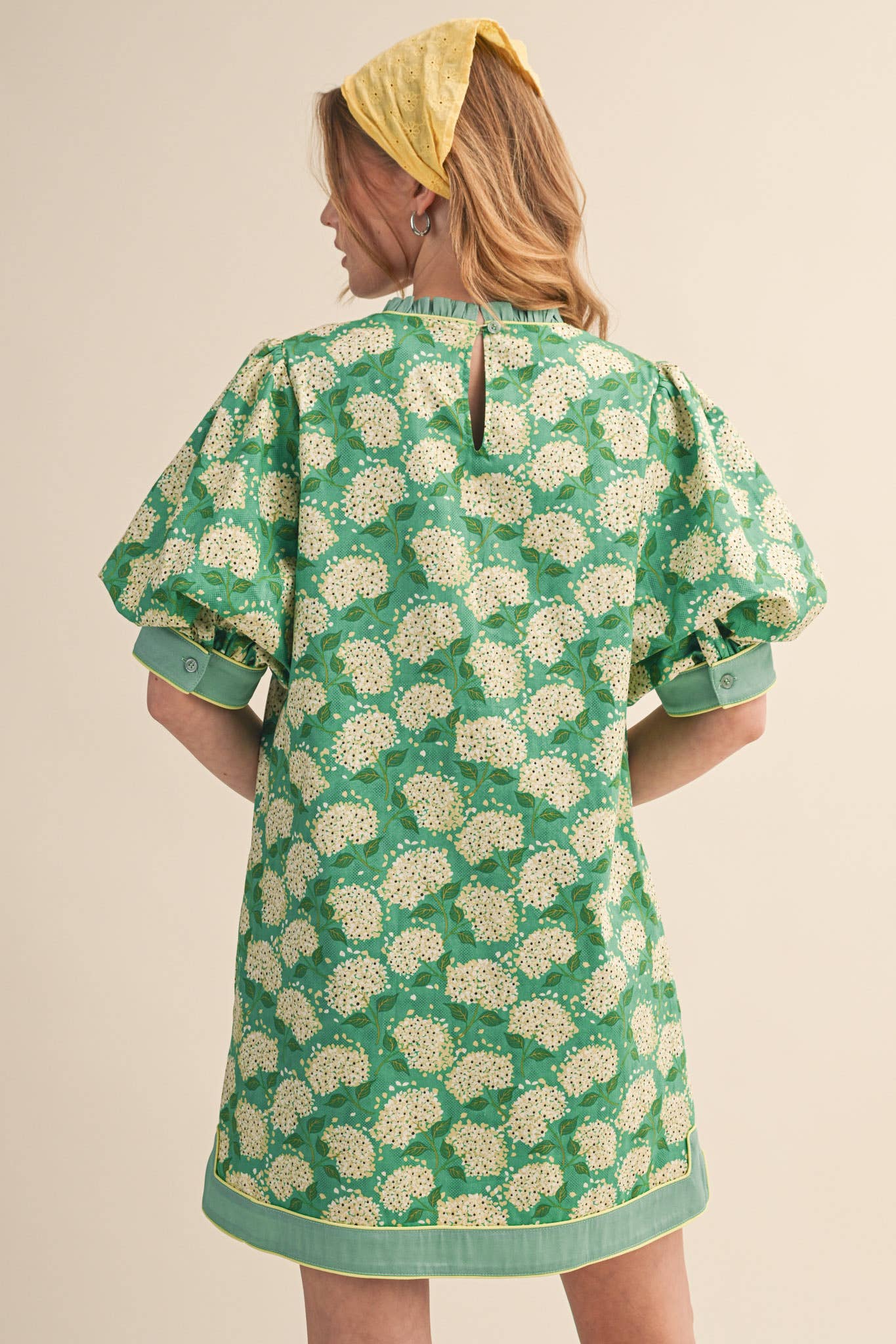 FLORAL PRINT PUFF SLEEVE A-LINE MINI DRESS MDR4855